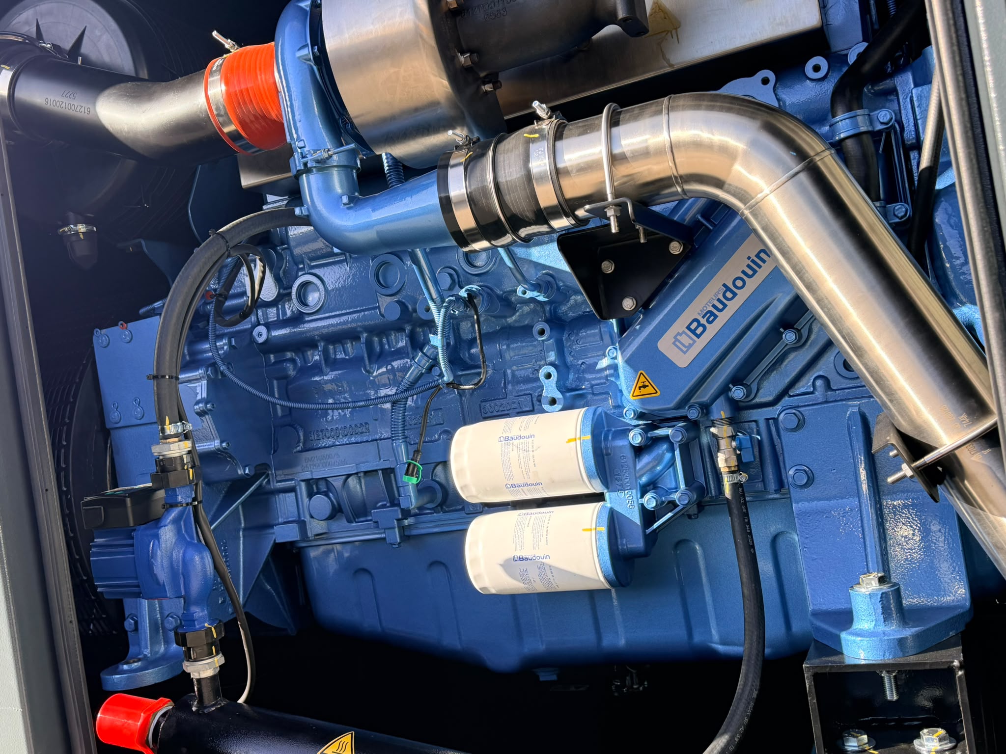 Baudouin diesel engine inside the Blackwell generator enclosure
