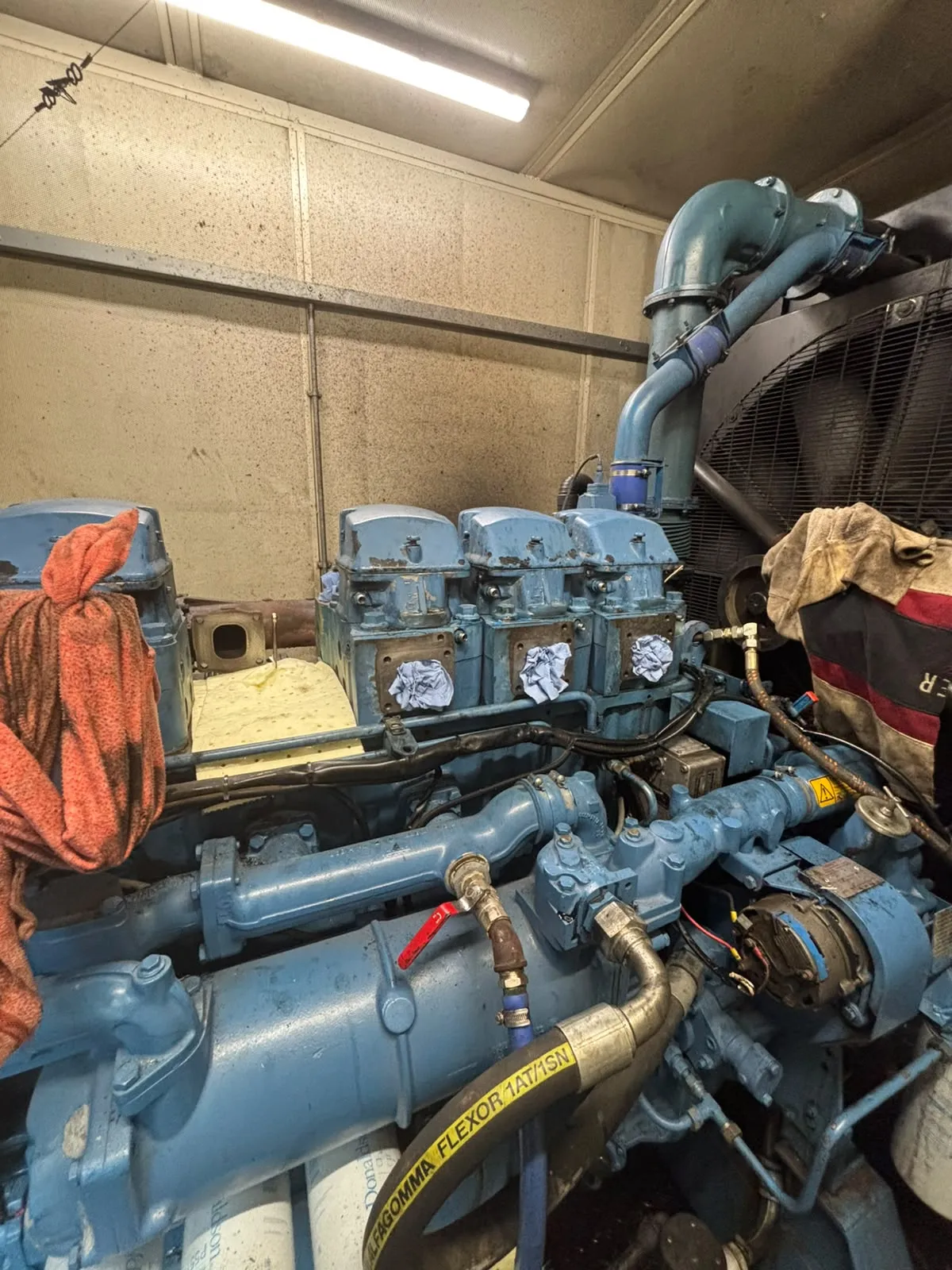 Wider view of the generator engine installation at the Telford site